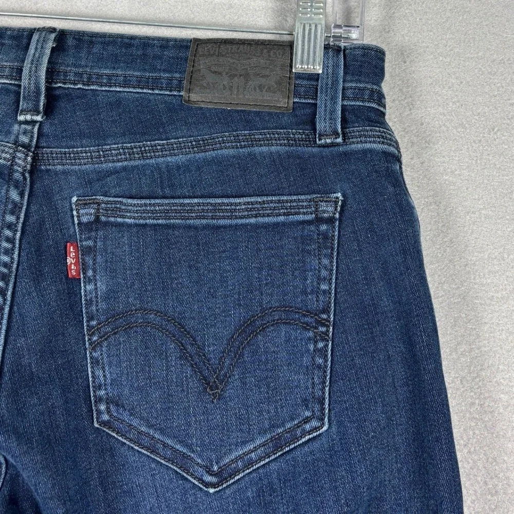 Levi's 529 Curvy Bootcut Jeans Dark Wash Stretch Size 29 Blue Denim